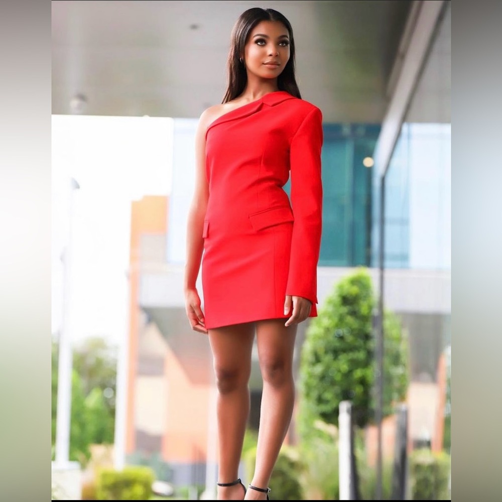 Zara One Shoulder Asymmetrical Blazer Dress - Picture 7 of 14
